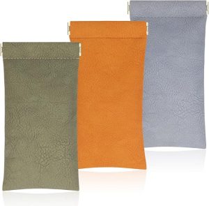 Hifot 3 Piezas Funda Gafas de Sol de PU Bolsa